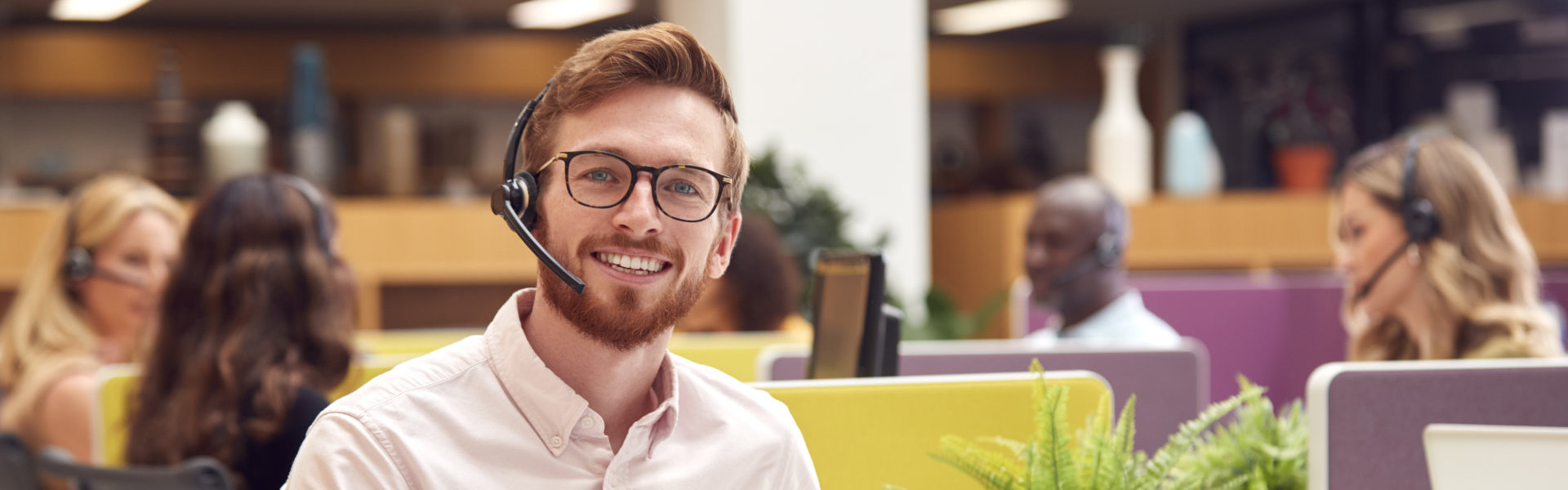 Man wearing a headset